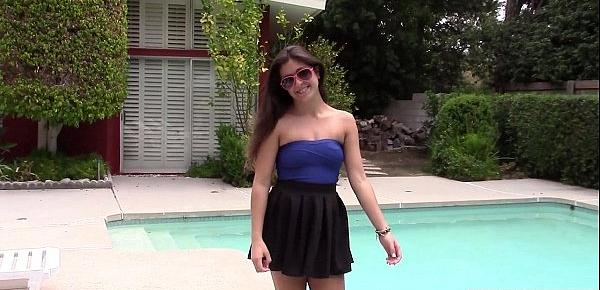  Teen With Braces Fucked By The Poolside